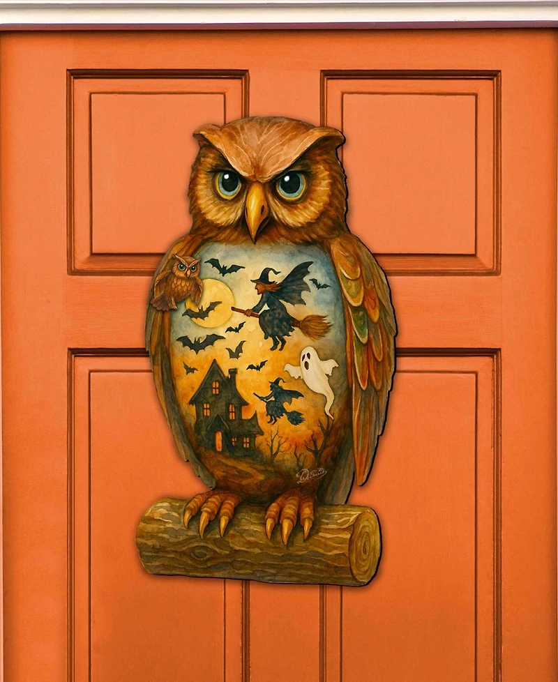 Designocracy Halloween Owl Holiday Door Decor