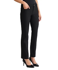 Jones New York Women's Lexington Mid Rise Straight Leg Denim Jeans