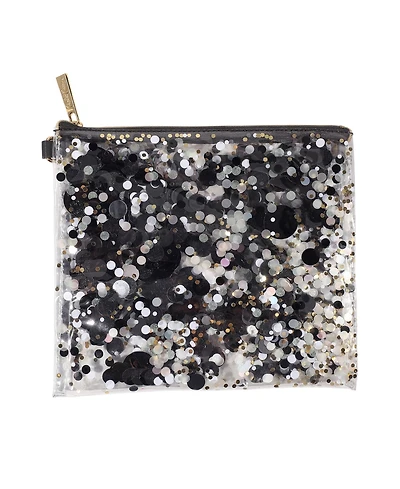 Packed Party Spirit Squad Confetti Everything Pouch, Makeup Bag, Travel Bag,Cosmetic Bag for Women (Blackout