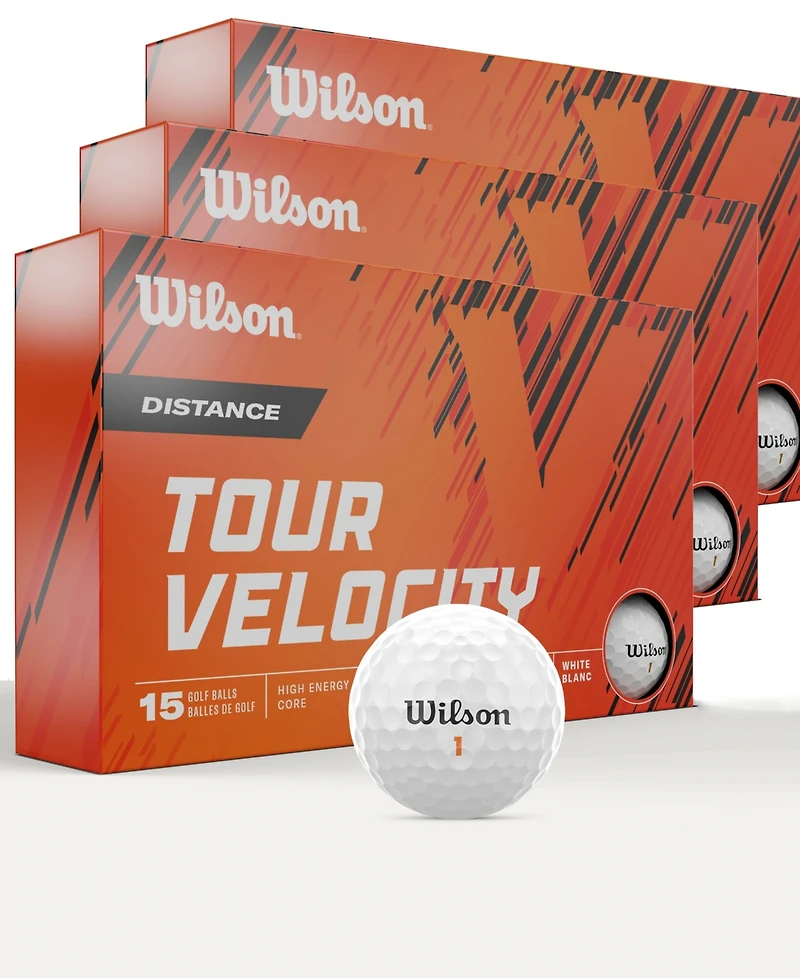 Wilson Tour Velocity Distance Golf Balls - 15 Pack