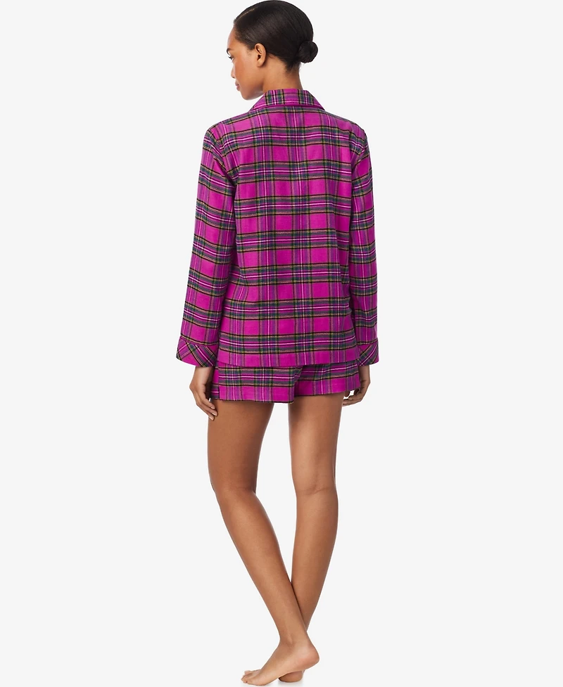 Lauren Ralph Women's Notch Collar and mid rise Pajama Set
