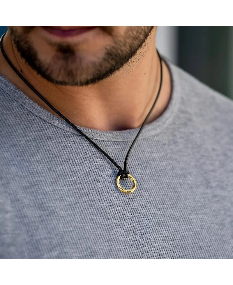 Vincero Men's Gold Kairos Circular Amulet Pendant Necklace, 22"