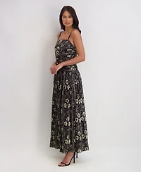 kensie Women's Square Neck Maxi Dress