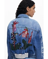Desigual Women's Denim jacket with oriental embroidery