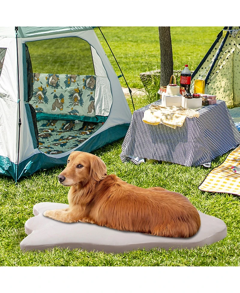 Gymax Dog Sleeping Mat Waterproof Dog Crate Pad Bed Mat with Memory Foam Support