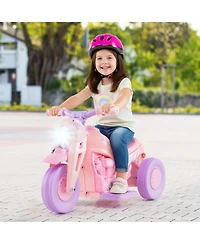 Gymax 6V Kids Bubble Car Electric Ride on Motorcycle w/ Music Button and Led Headlight