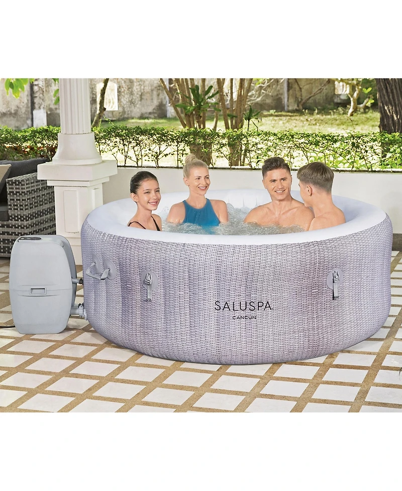 Bestway SaluSpa Cancun AirJet Inflatable Hot Tub with 120 Soothing Jets, Gray