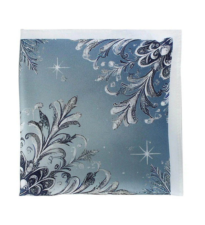 Trafalgar Men's Clarence The Classy Snowflake Silk Holiday 12x12 Pocket Square