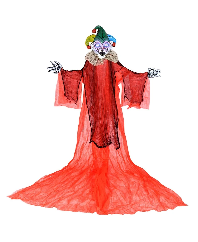 Costway 13.1 ft Halloween Hanging Clown w/ Wings Lighted Colorful Eyes Ghost for Yard