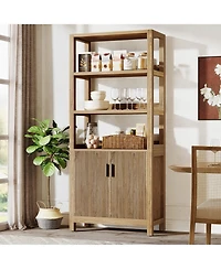 Tribesigns 70.9" Tall Kitchen Pantry with Door, Wooden Storage Cabinet, Freestanding Pantry Organizer