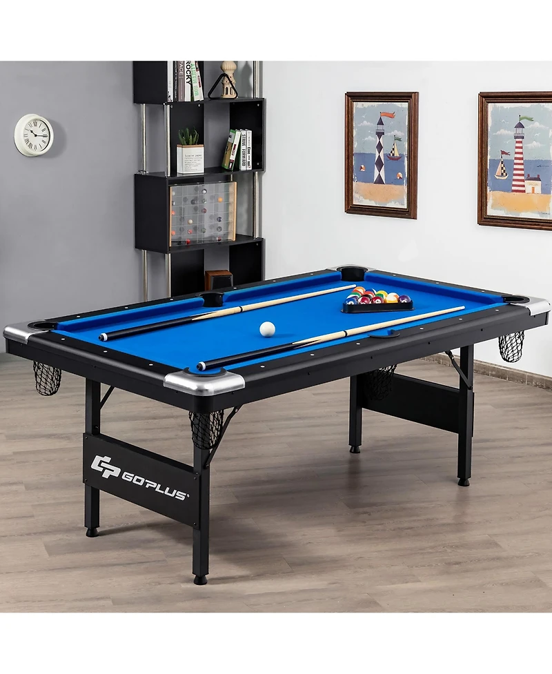 6 Ft Billiard Table 76 Inch Foldable Pool Table Perfect for Kids and Adults