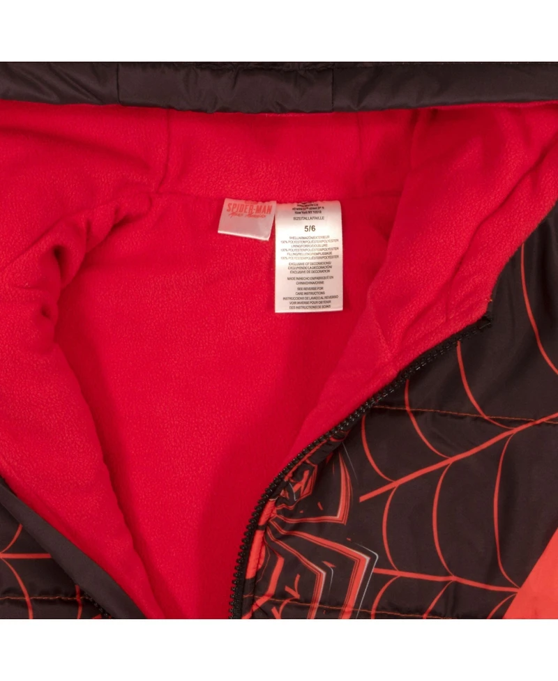Miles Morales Boys Marvel Spider-Man Graphic Print Winter Jacket