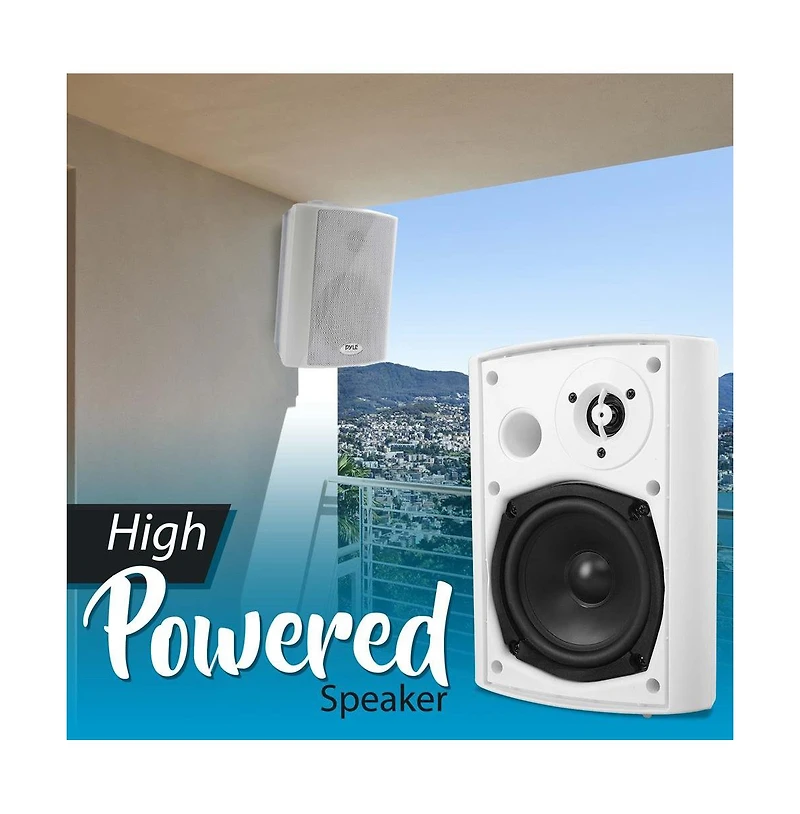 Bluetooth Wall Mount Speaker System - Active Powered Wall Mount Home Speakers, MP3/Aux/Rca Input (5.25 -inch, 300 Watt Max)
