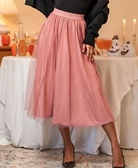 Cupshe Women's A Line Mesh Midi Skirt