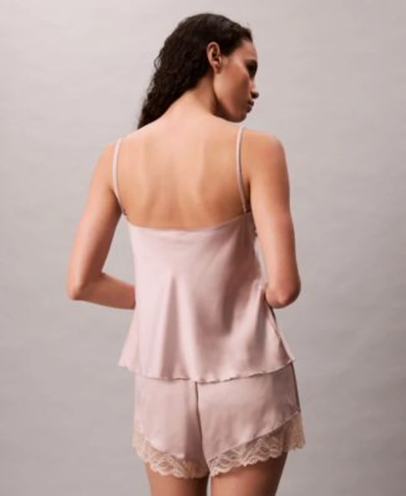 Calvin Klein Womens Satin Camisole Lace Shorts Sold Seperates