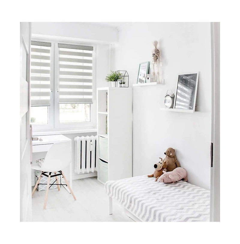 Shadisfy Zebra Shade Cordless,Dual Mode, lets light and blocks out