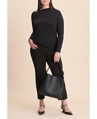 Eloquii Women's Plus Slit Neck Top