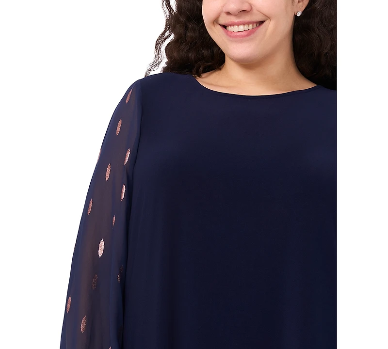 Msk Plus Size Long Sleeves Shift Dress