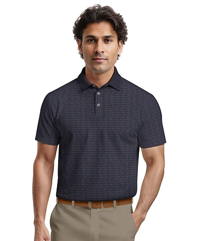 Pga Tour Men's Argyle Jacquard Polo Shirt
