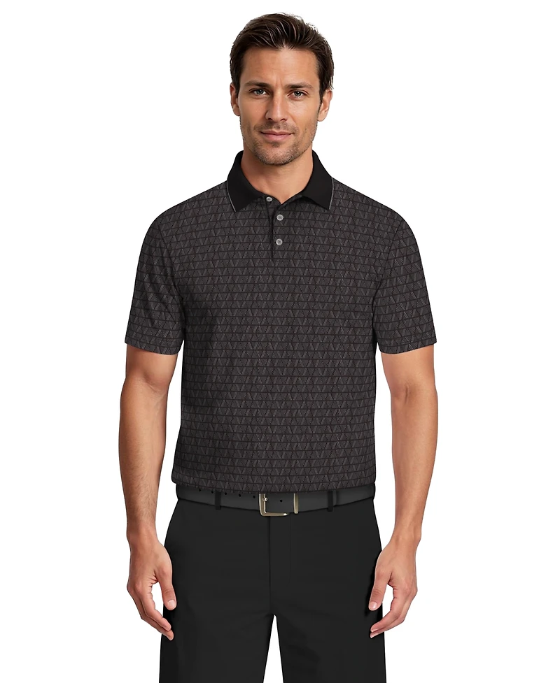 Pga Tour Men's Argyle Jacquard Polo Shirt