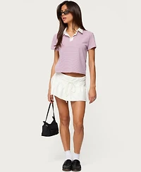 Edikted Women's Lennie Striped Polo Top