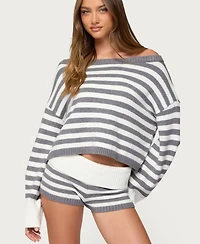 Edikted Women's Saphi Striped Oversized Knit Sweater