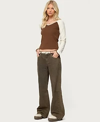 Edikted Women's Ronie Contrast Raglan Top