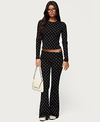 Edikted Women's Daliya Polka Dot Fold Over Pants