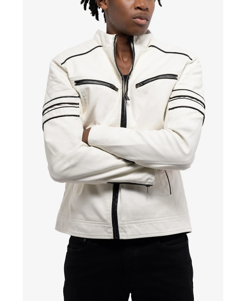 Xray Men's Pu Jacket With Faux Shearling Lining