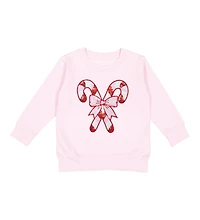 Sweet Wink Little and Big Girls Candy Cane Patch Christmas Sweatshirt