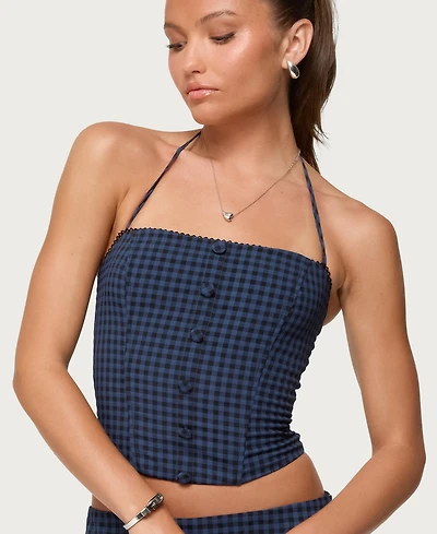 Edikted Women's Winsley Gingham Halter Corset