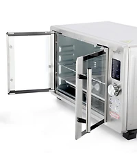 MegaChef 30 Liter Digital French Door Multi-Function Electric Convection Toaster Oven with Rotisserie Set