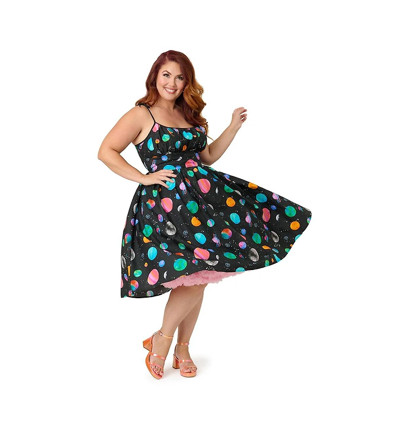 Unique Vintage Plus 1950s Cotton Swing Dress
