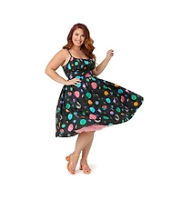 Unique Vintage Plus 1950s Cotton Swing Dress