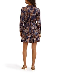 kensie Women's Long Sleeve Pull-On Dress