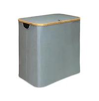 Oceanstar Double Soft Sided Laundry Hamper Sorter With Bamboo Rim Lid