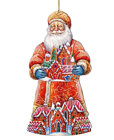 Designocracy Santa's Gingerbread House Wood Ornament