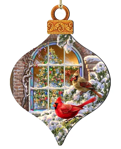 Designocracy Winter House Cardinals Holiday Ornament