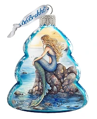 Designocracy Mermaid Christmas Glass Ornaments