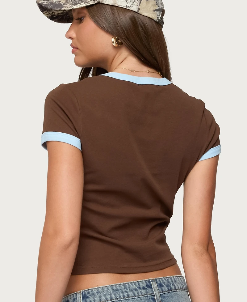 Edikted Women's Zeke Contrast T Shirt