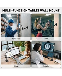 Urmust Tablet Wall Mount Holder for iPad, 360°Rotation Adjustable Tablet Stand Holder with Aluminum Extendable Arm, for All 4.7-13" Phones &