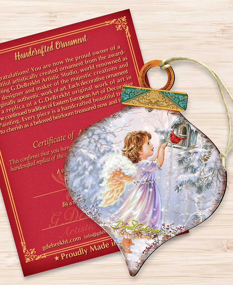 Designocracy Red Robin Woodland Angel Ornament