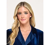 City Studios Juniors' Notch-Lapel Tuxedo-Style Velvet Dress