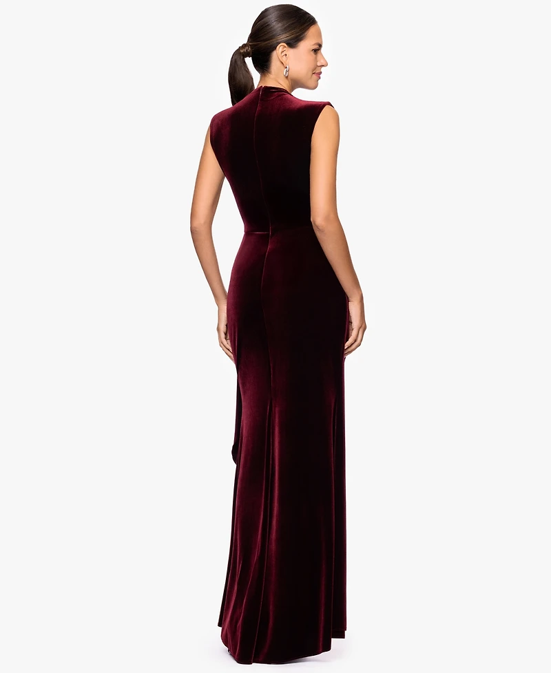 Betsy & Adam Petite Ruched Sleeveless Dress