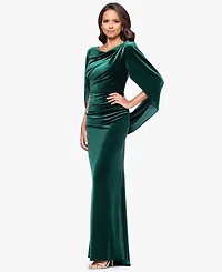 B&A By Betsy and Adam Petite Long Drape Back Dress