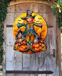 Designocracy Scarecrow Holiday Door Decor