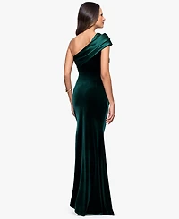 Betsy & Adam Petite One Shoulder Ballgown
