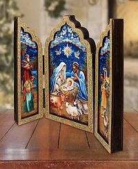 Designocracy Christmas Story Wood Tabletop Triptych