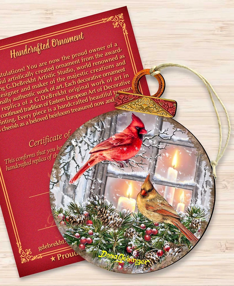 Designocracy House Birds Christmas Wood Ornament