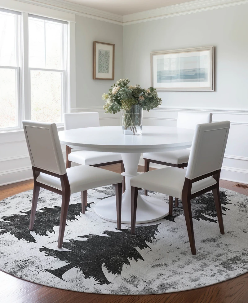 Addison Holiday Washable Indoor/Outdoor ACN1811 8'x8' Round Area Rug